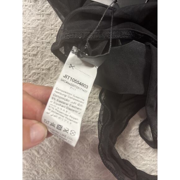 SHEIN SXY Women's Small Long Sleeve Snap Leotard - Black sexy top club - Picture 13 of 13